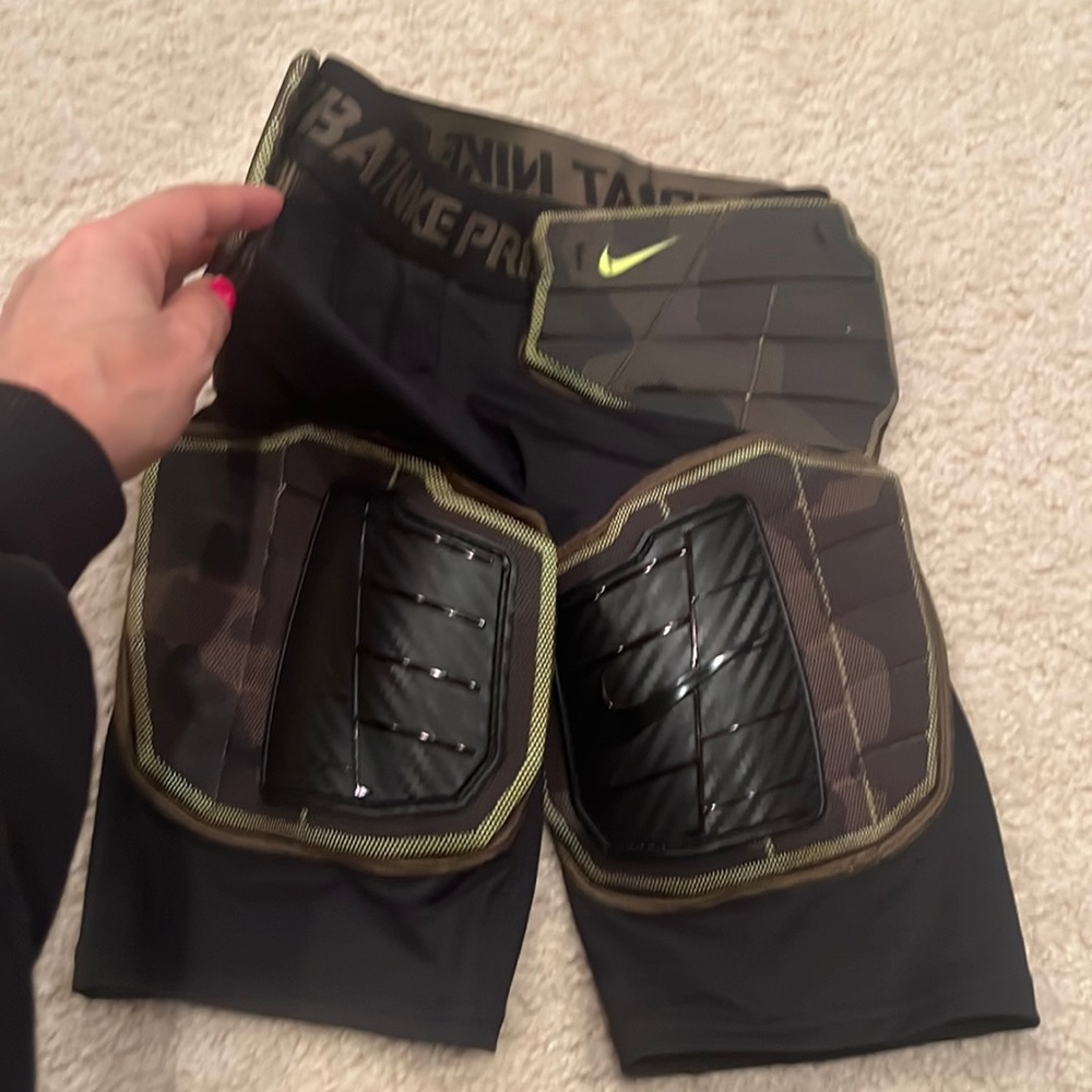 Nike Kids' Padded Sports Shorts - Black and Green